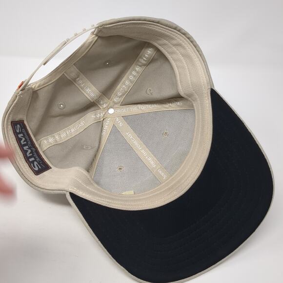 Simms Fishing Products Snapback Hat Beige One Size Adjustable Embroidered - Picture 6 of 9